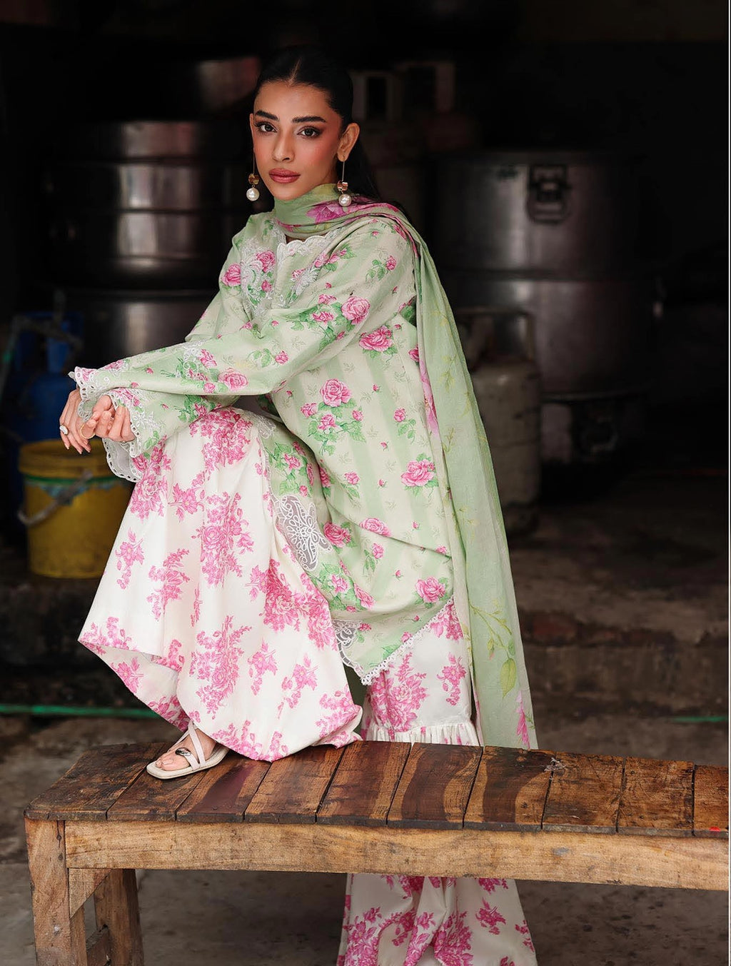 RajBari Nissa Floral Symphony Embroidered Lawn Unstitched 3Pc Suit