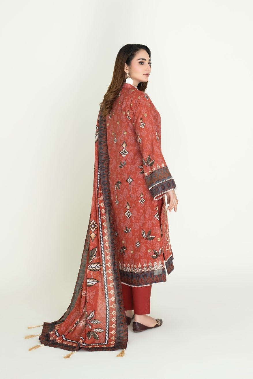 3 Piece Embroidered Lawn Stitched│KHAS Amaira