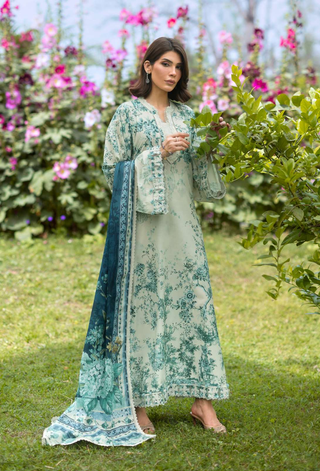 Elaf Bridgerton Daphanee Printed Lawn 3 Piece Suit