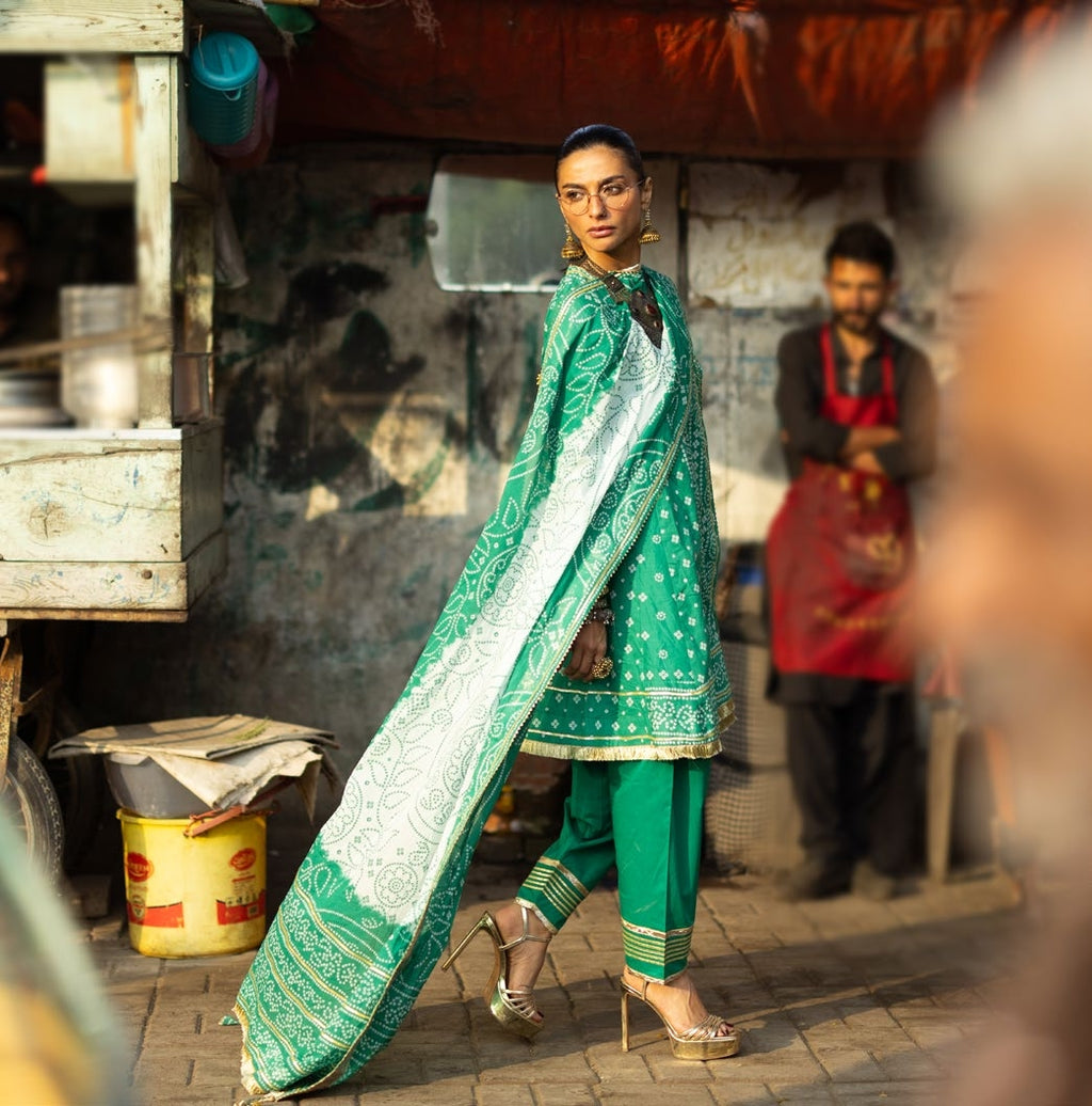 GulAhmed Chunri Printed Lawn 3 Piece Suit