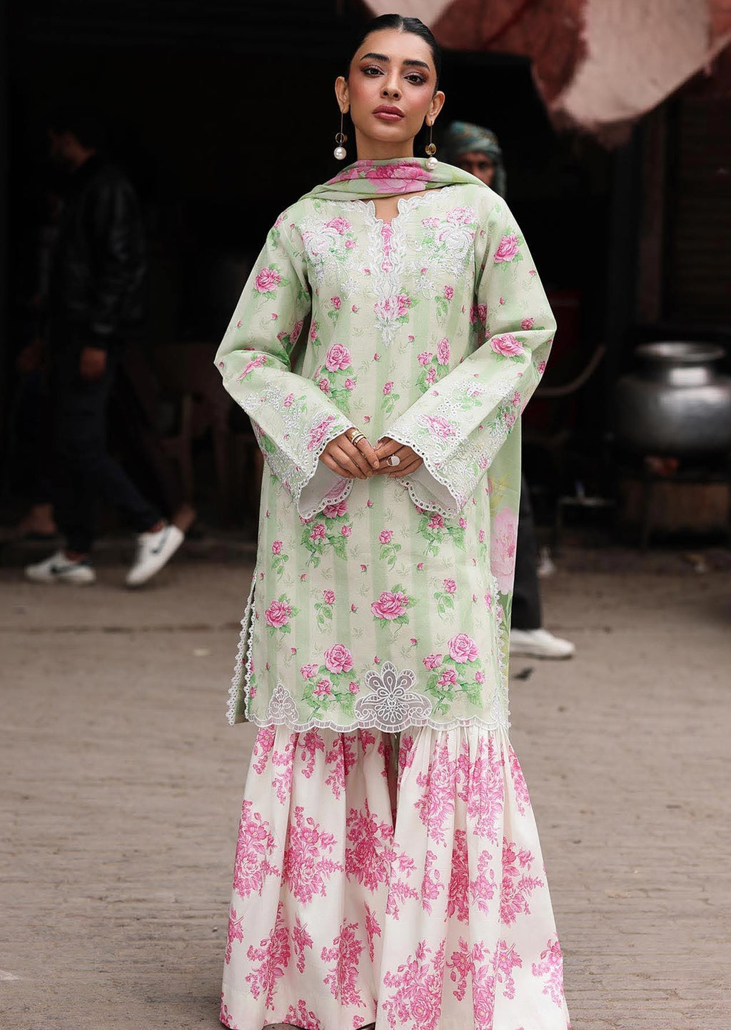 RajBari Nissa Floral Symphony Embroidered Lawn Unstitched 3Pc Suit