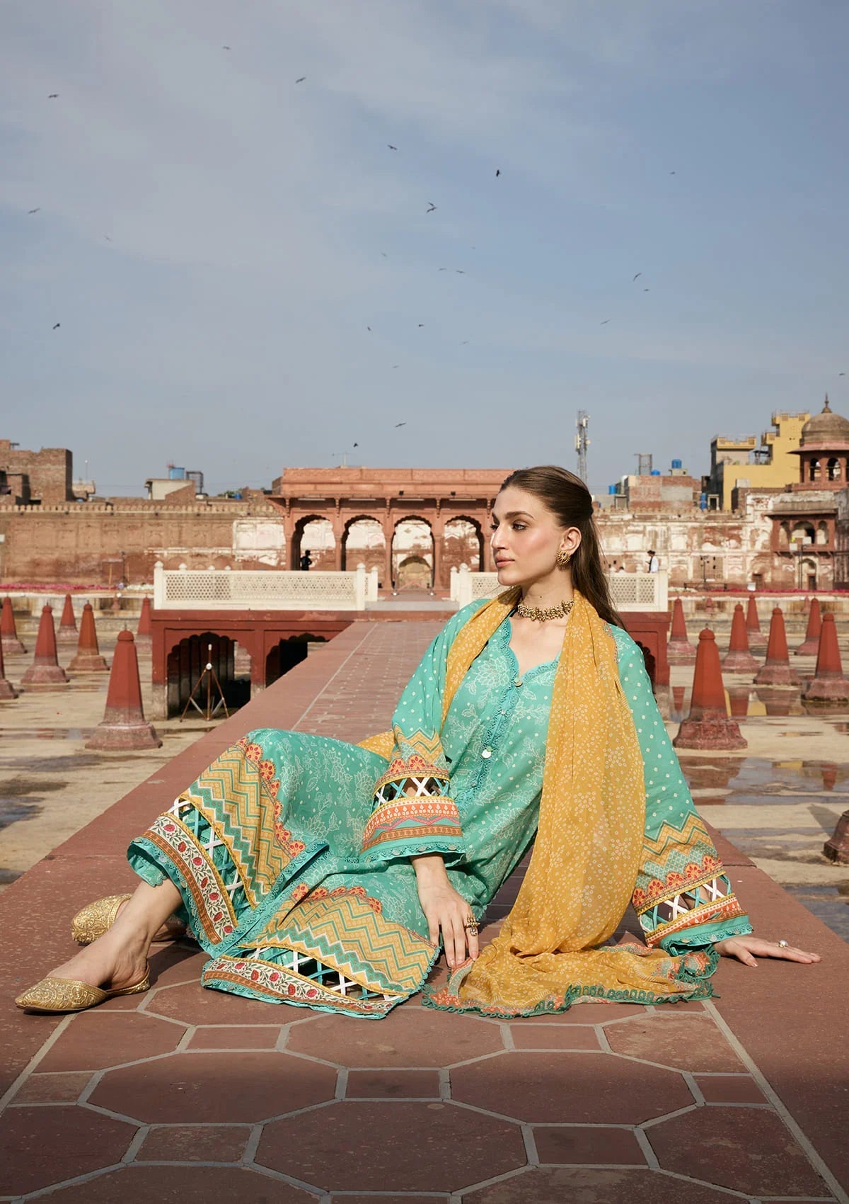 Kahf Aangan Prints Chiffon '26 – Nazish – Unstitched 3 Piece
