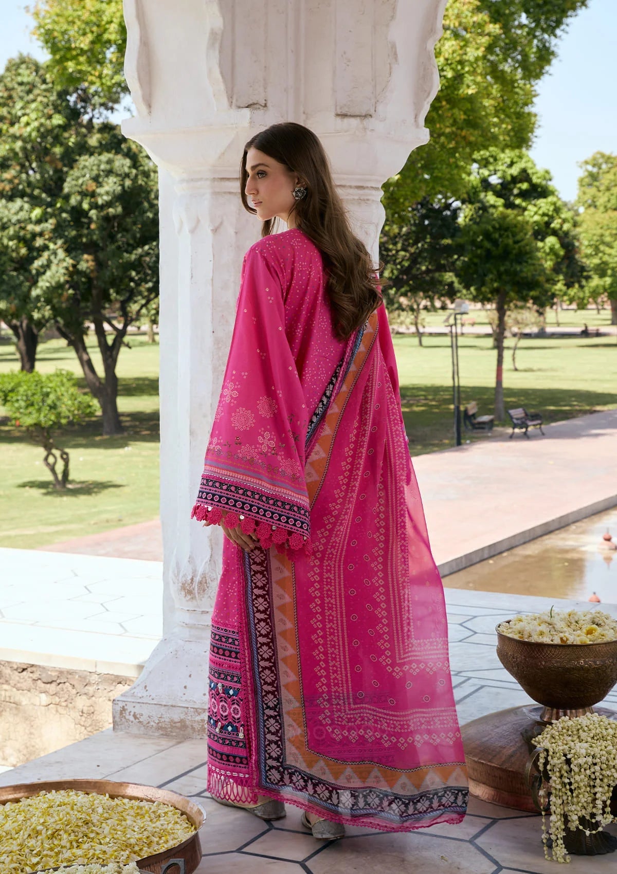 Kahf Aangan Prints Chiffon '26 – Gulnar – Unstitched 3 Piece