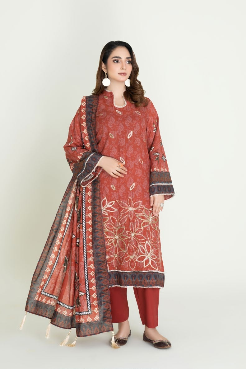 3 Piece Embroidered Lawn Stitched│KHAS Amaira