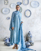 3-piece suit embroidered printed │GulAhmed Lawn│Freesia