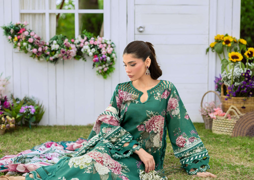 Elaf Bridgerton Marin Printed Lawn 3 Piece Suit