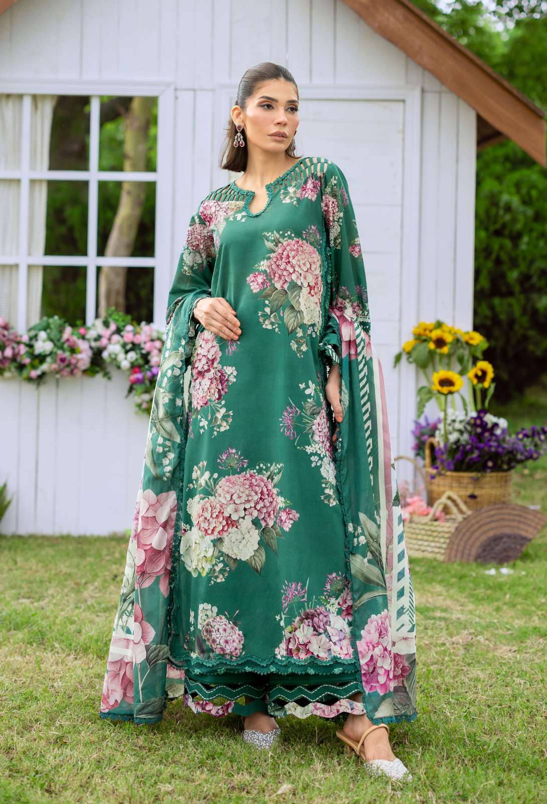 Elaf Bridgerton Marin Printed Lawn 3 Piece Suit