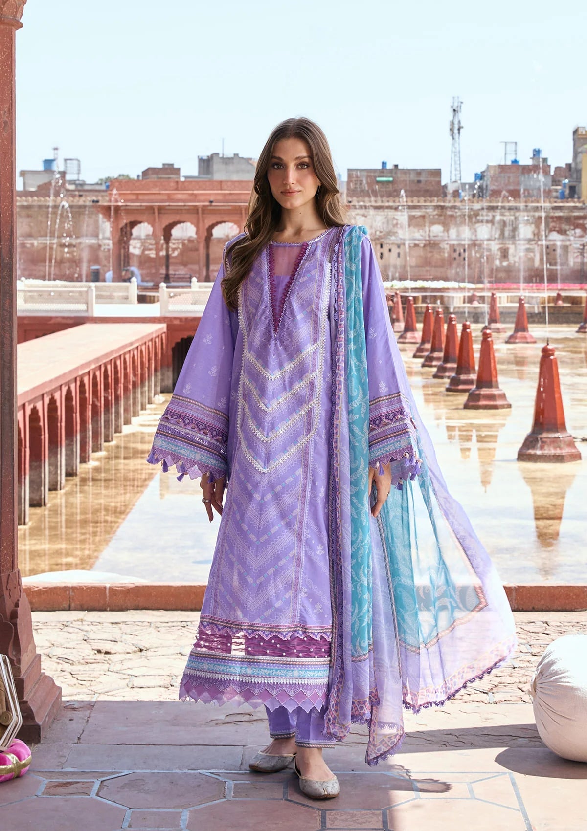 Kahf Aangan Prints Chiffon '26 – Najam – Unstitched 3 Piece