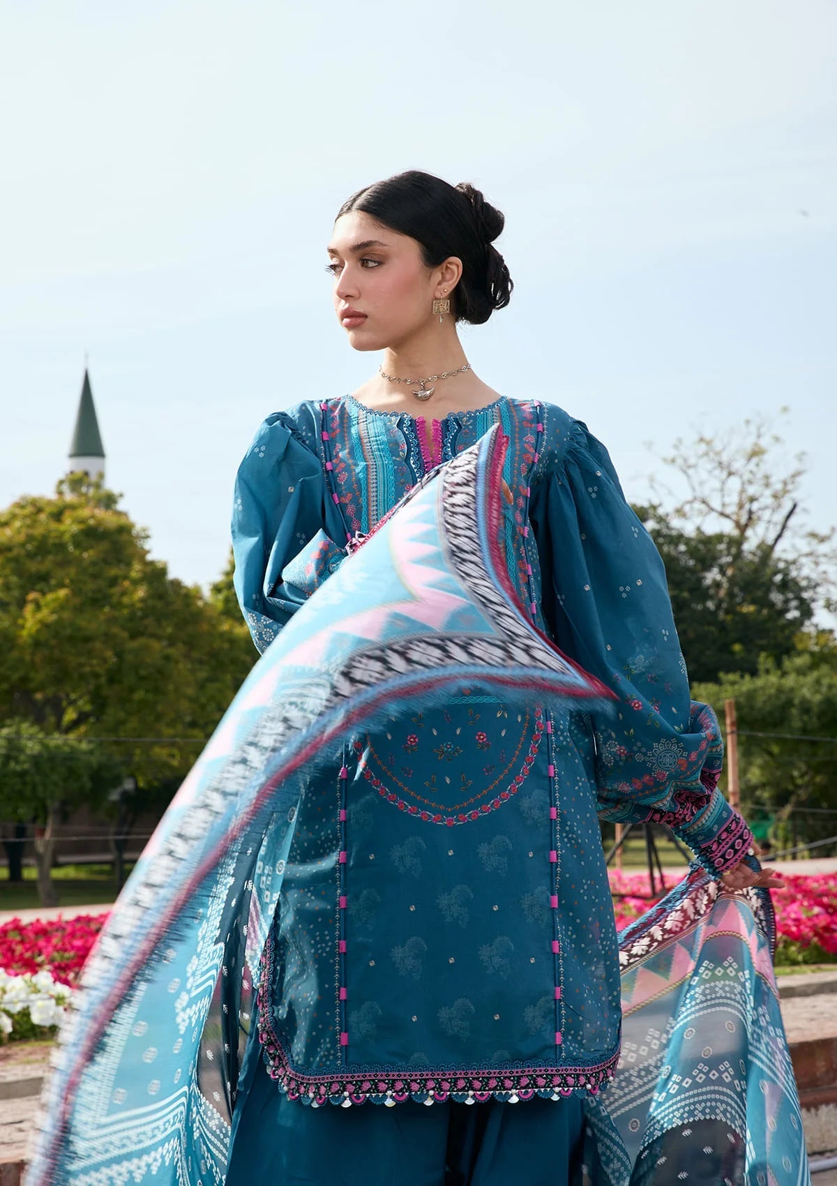 Kahf Aangan Prints Chiffon '26 – Falak Ara – Unstitched 3 Piece