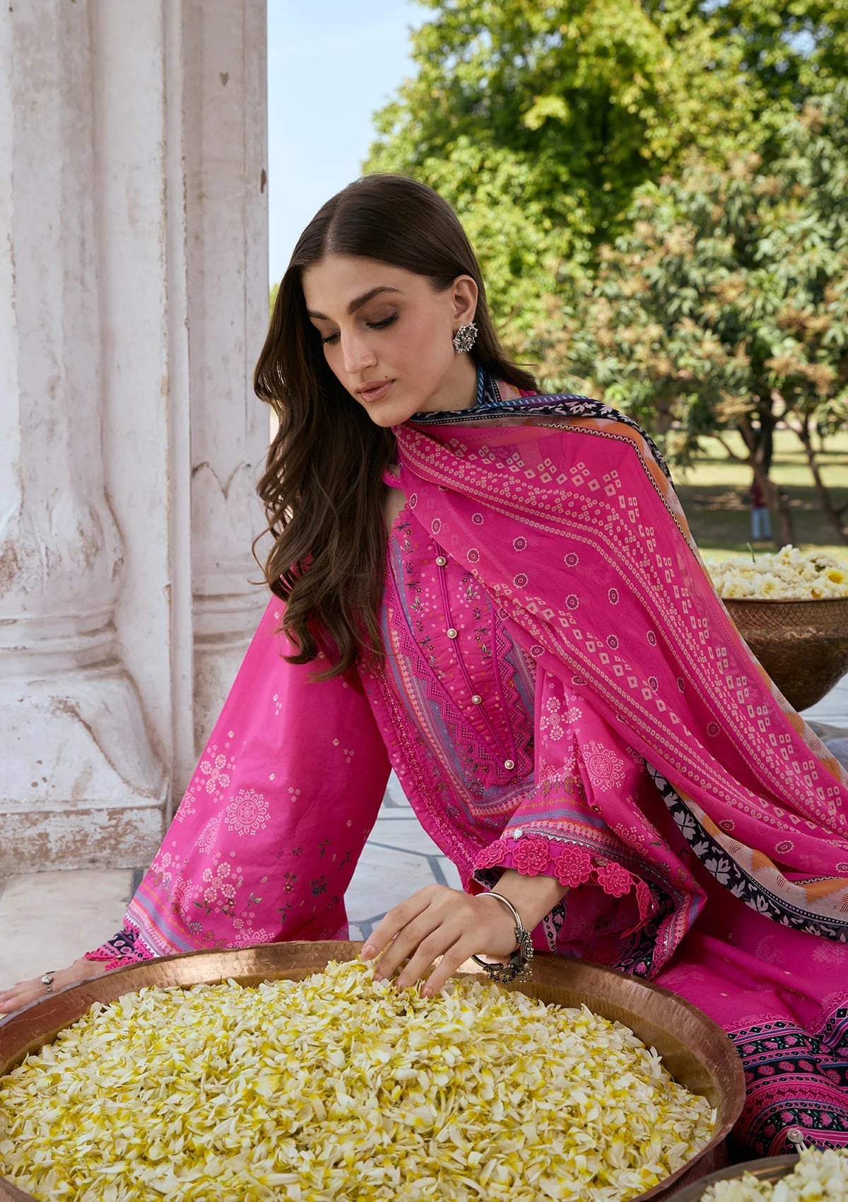 Kahf Aangan Prints Chiffon '26 – Gulnar – Unstitched 3 Piece