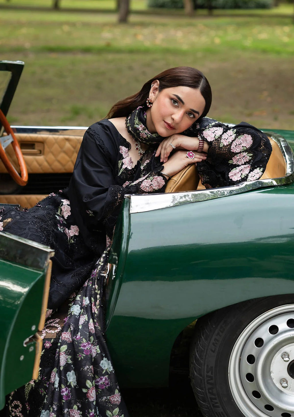 Elaf Luxury Lawn Vol II '26 – Black Mascara – Unstitched 3 Piece