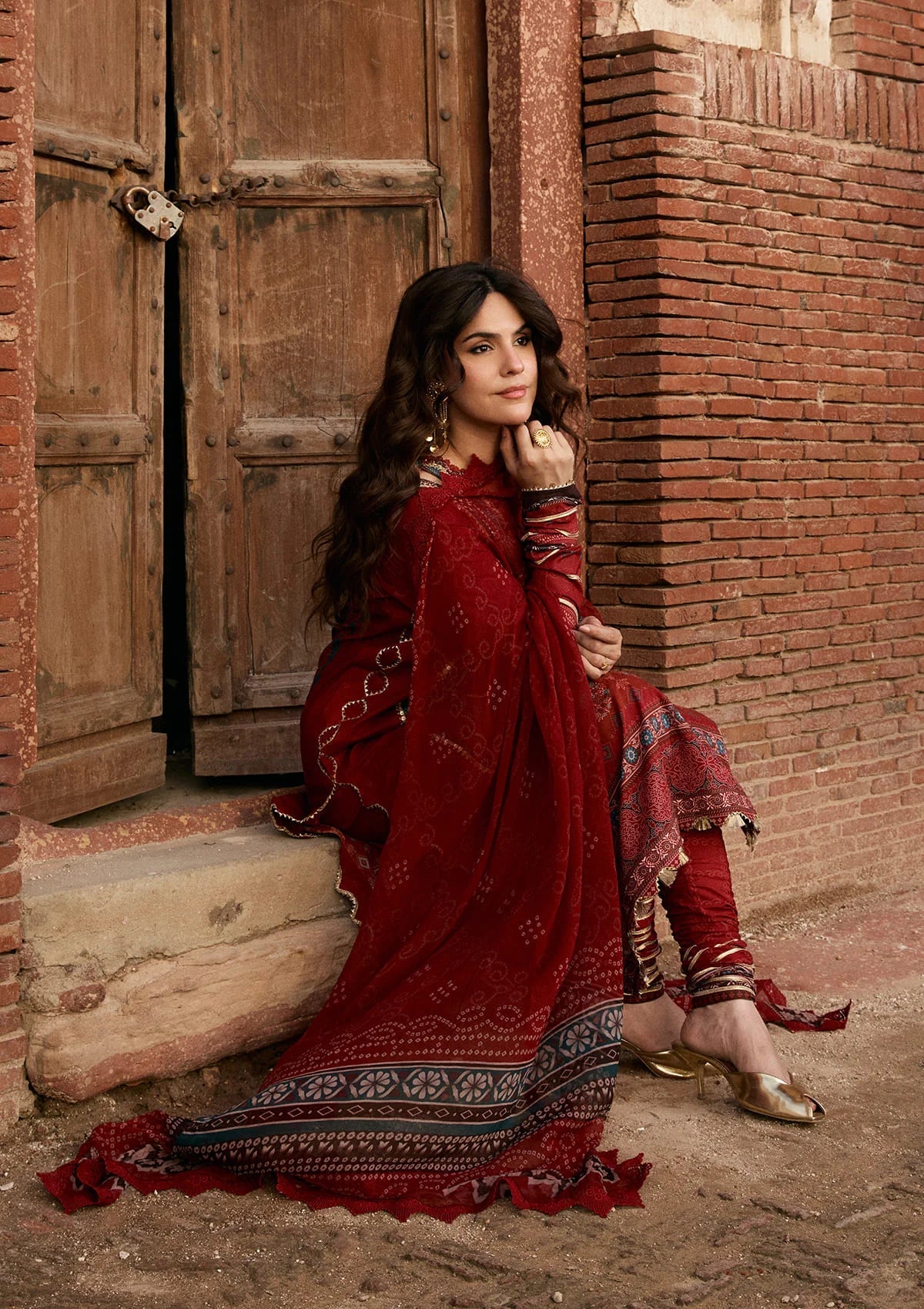 Kahf Aangan Prints Chiffon '26 – Surkh Noor – Unstitched 3 Piece