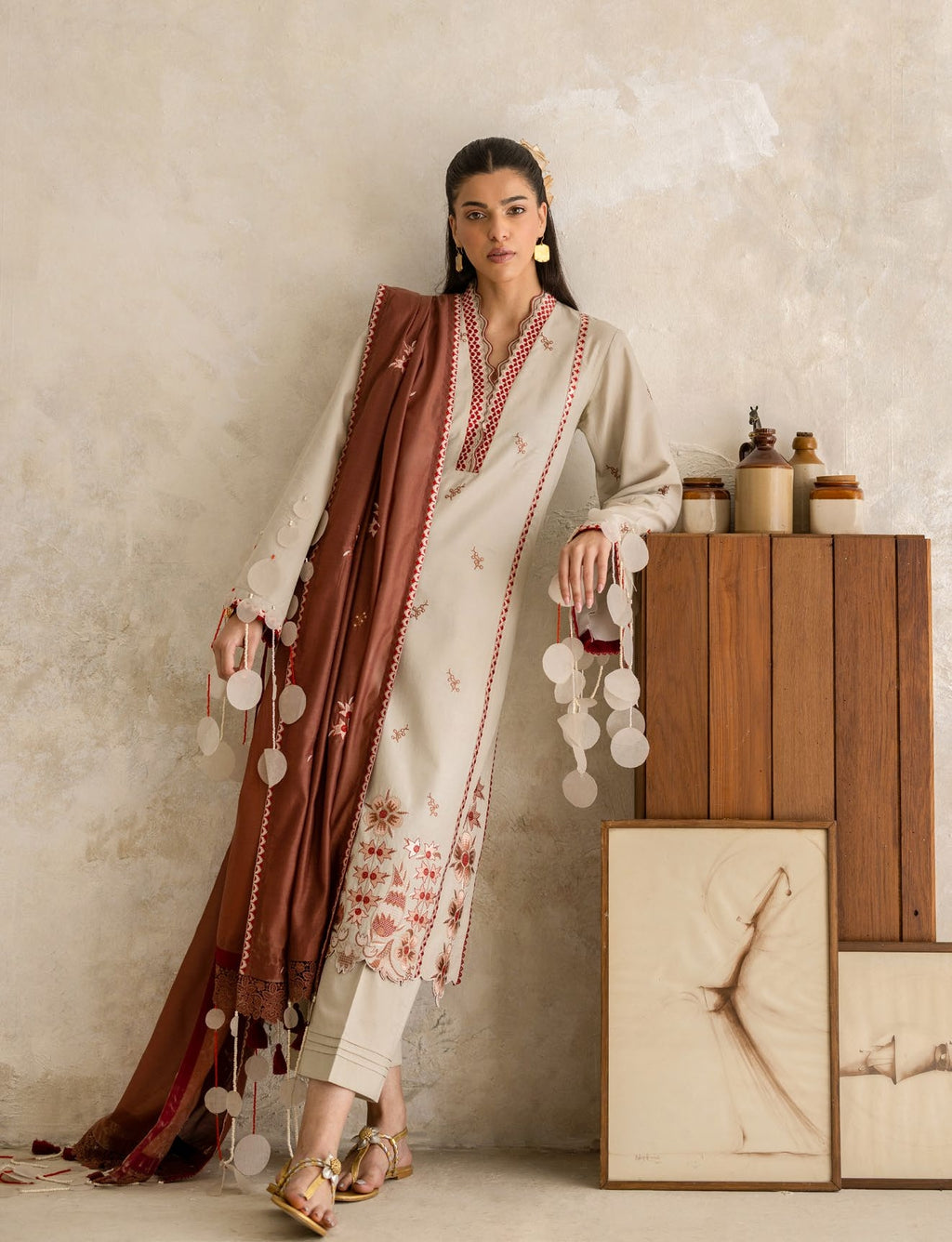 3-piece suit Fancy Embroidered│GulAhmed Lawn│Freesia