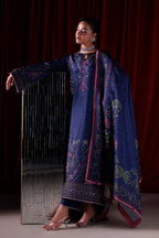 Eclat Luxe Silk 26 - Unstitched - Dark Blue