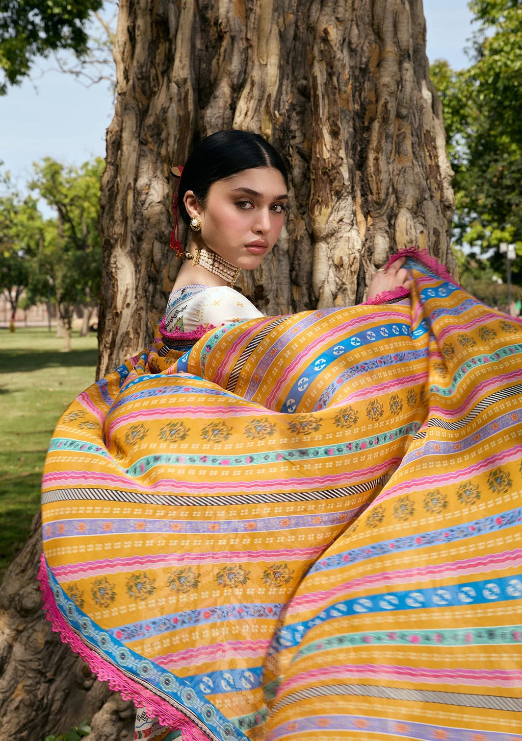 Kahf Aangan Prints Chiffon '26 – Yasmeen – Unstitched 3 Piece