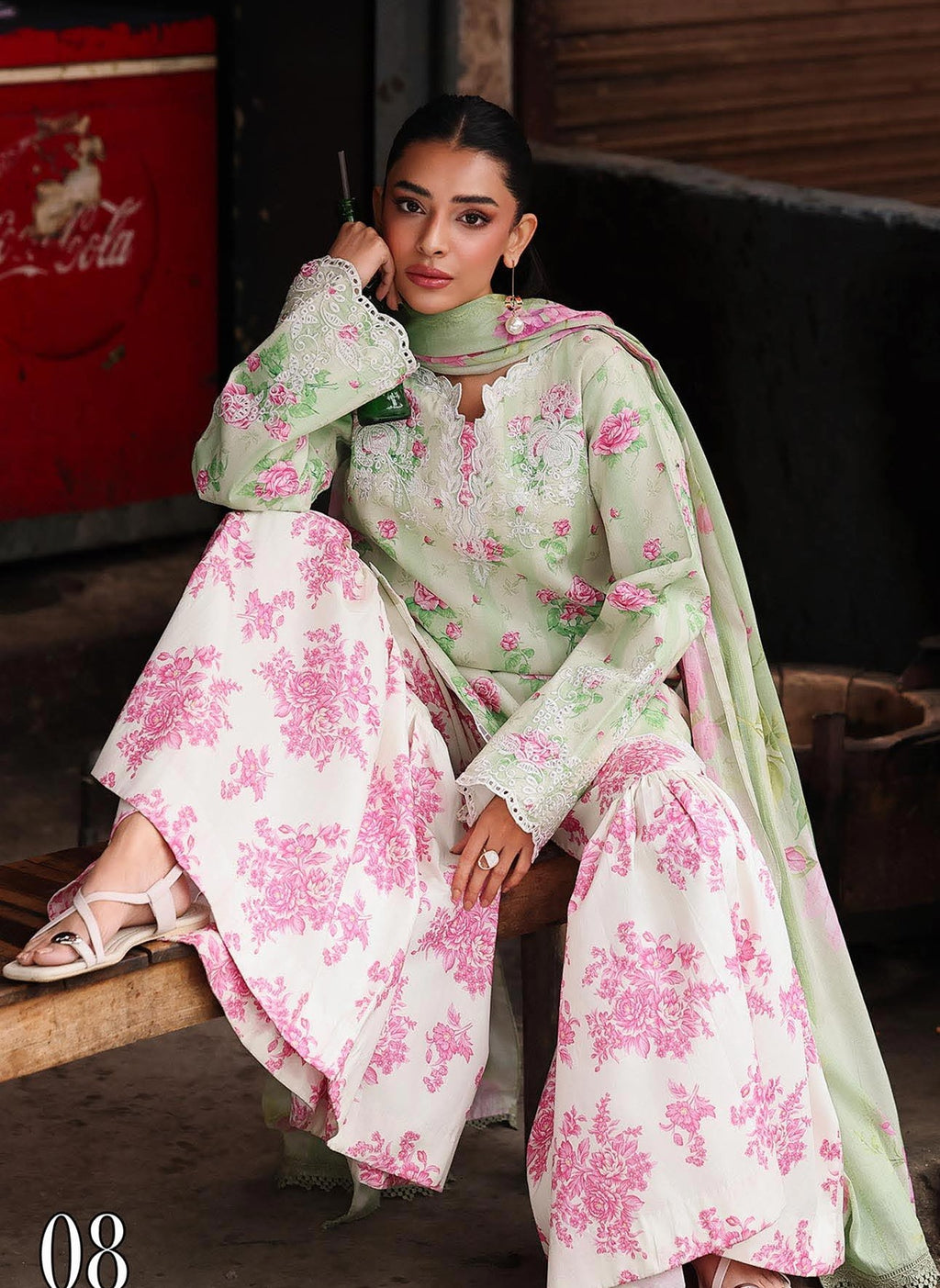 RajBari Nissa Floral Symphony Embroidered Lawn Unstitched 3Pc Suit