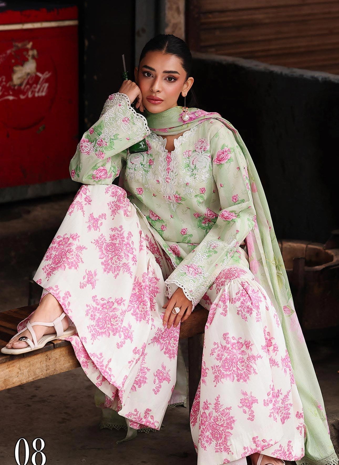 RajBari Nissa Floral Symphony Embroidered Lawn Unstitched 3Pc Suit