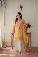Raha Premium Printkari by Rajbari Vol 02 - Design 09 - Unstitched 3 Piece