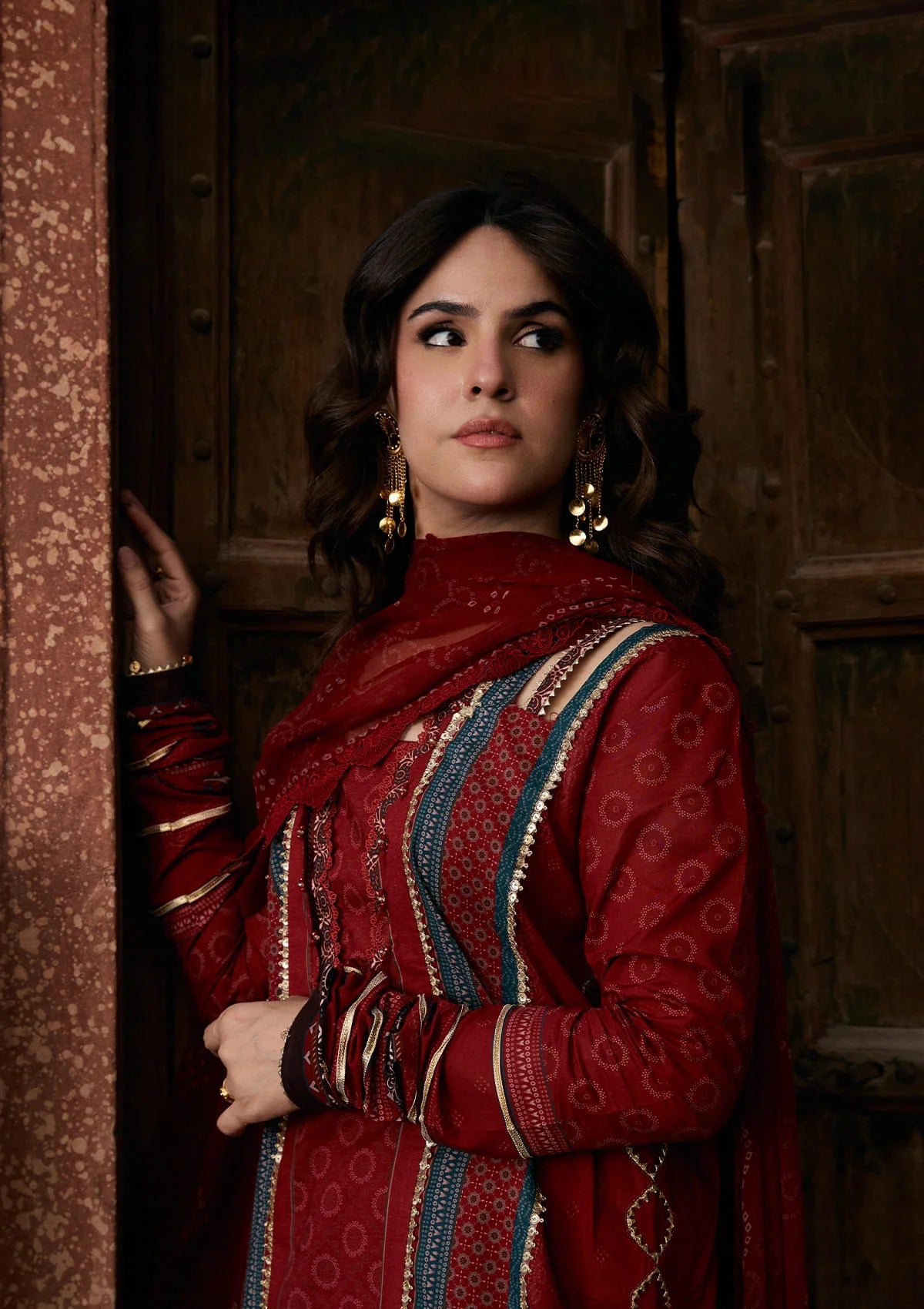 Kahf Aangan Prints Chiffon '26 – Surkh Noor – Unstitched 3 Piece