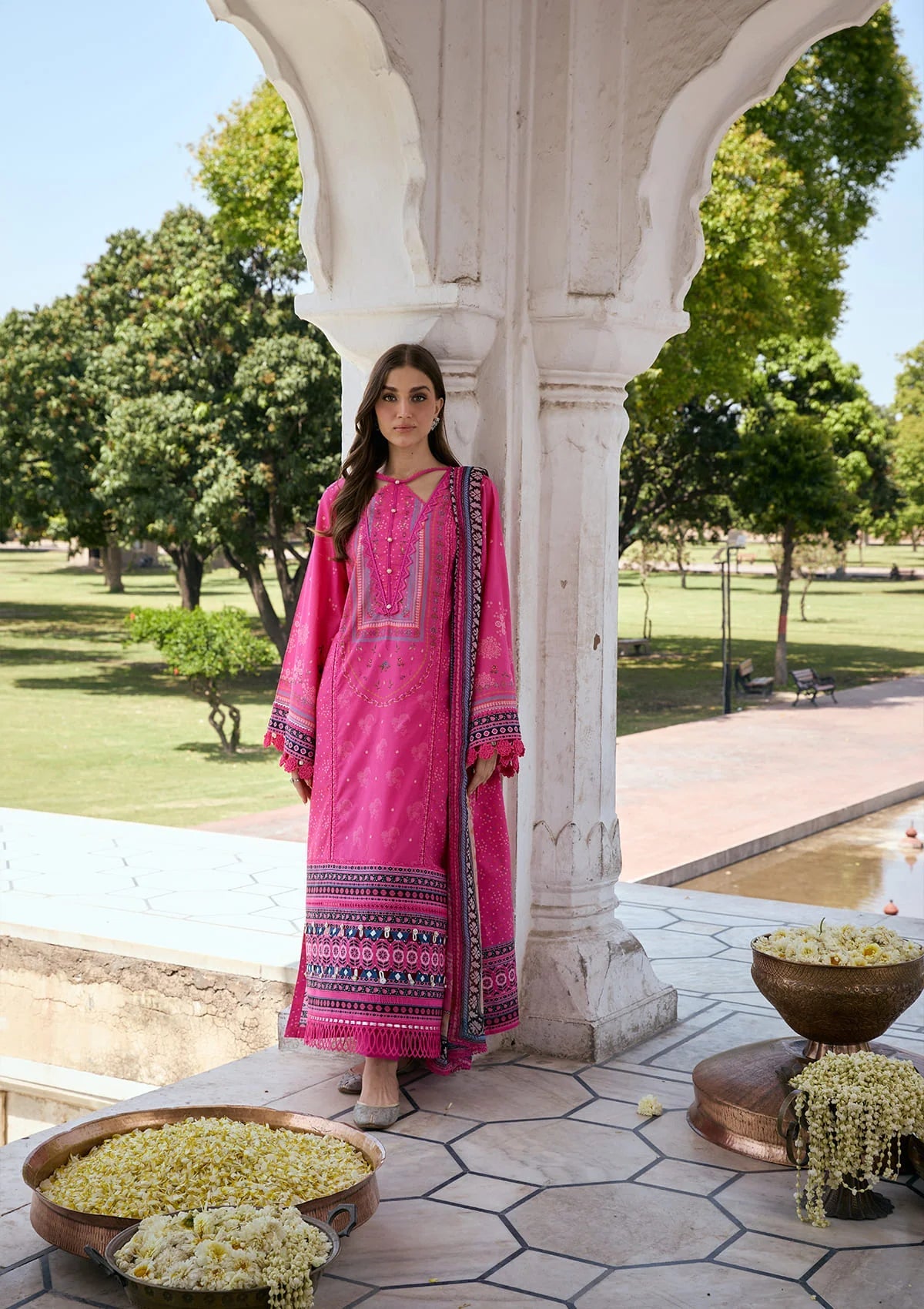 Kahf Aangan Prints Chiffon '26 – Gulnar – Unstitched 3 Piece