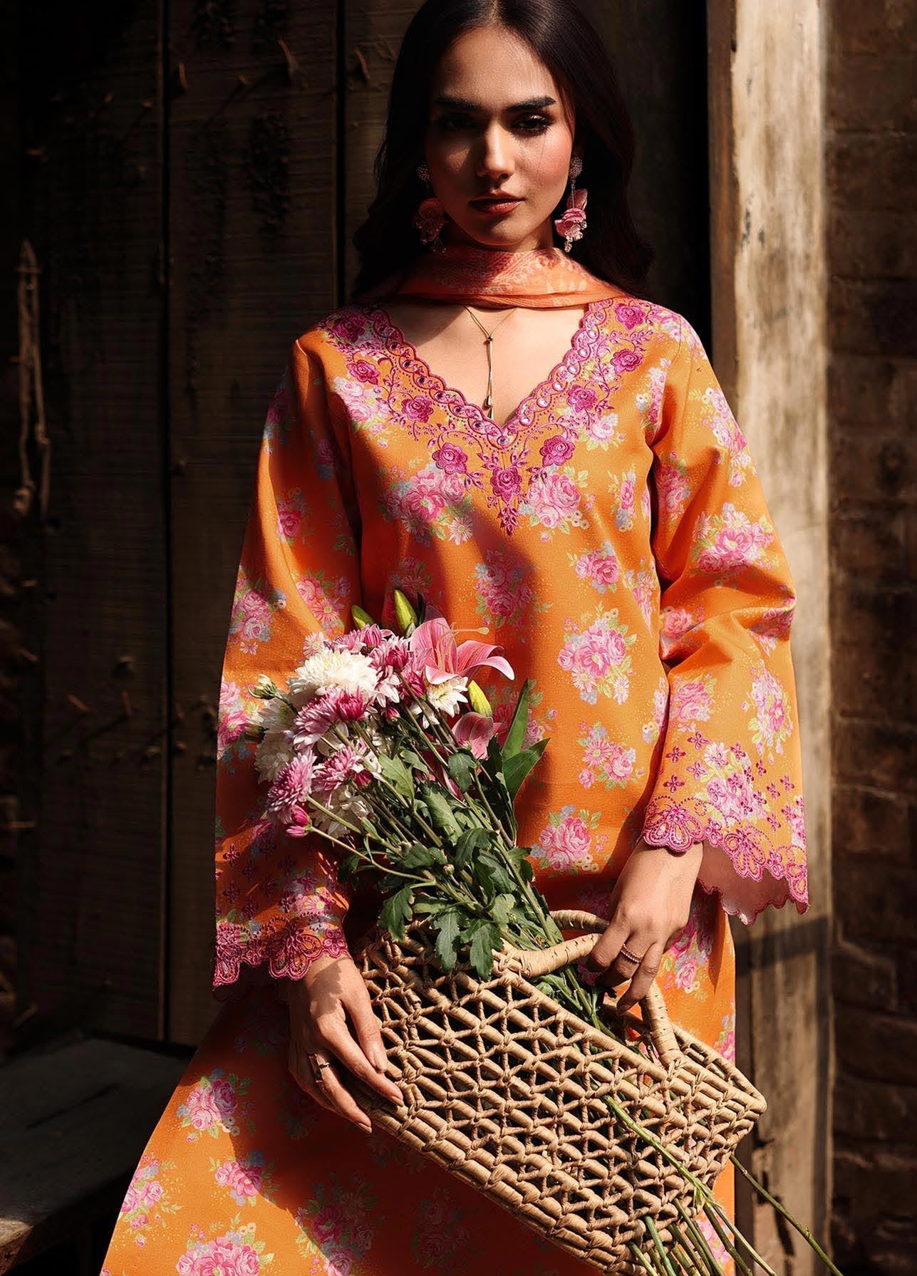RajBari Nissa Floral Symphony Embroidered Lawn Unstitched 3Pc Suit