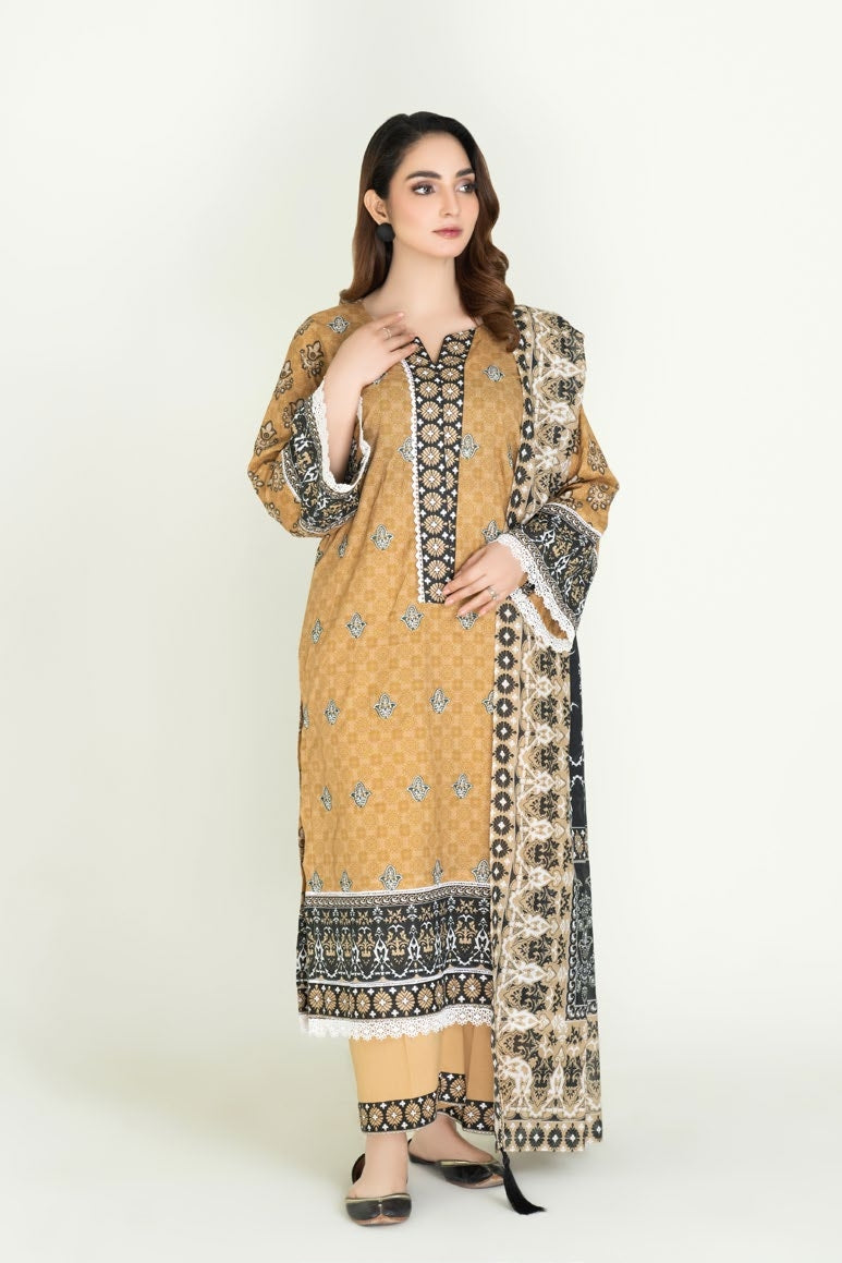 3 Piece Embroidered Lawn Suit Stitched│KHAS Amaira