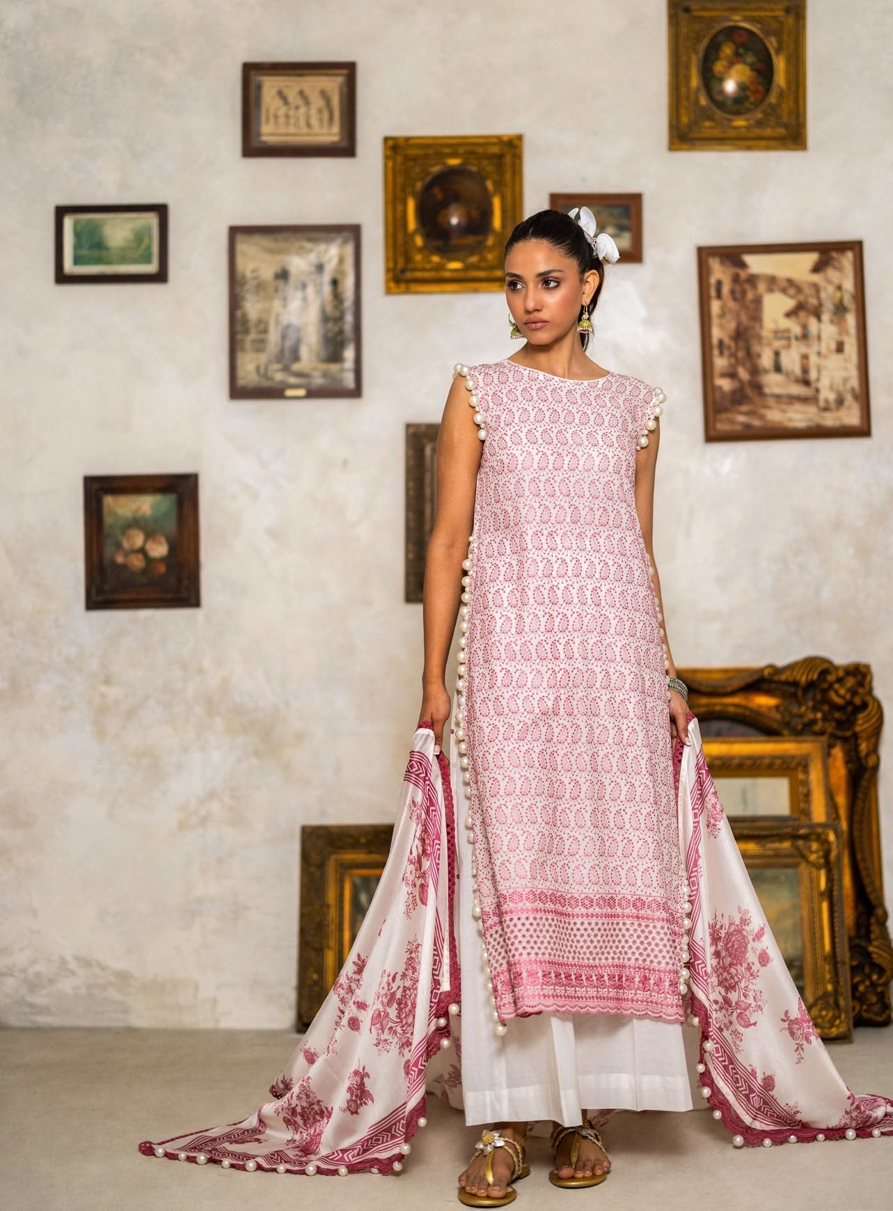 3-piece suit embroidered printed │GulAhmed Lawn│Freesia