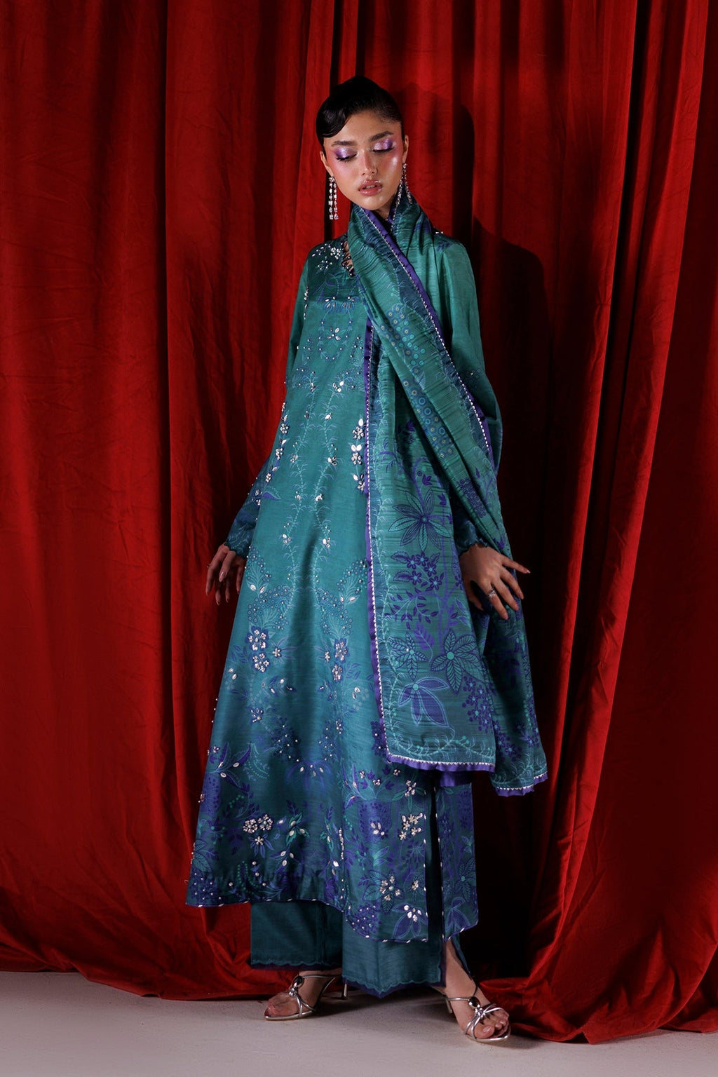 Lumeire Luxe Silk 26 - Unstitched - Deap Teal