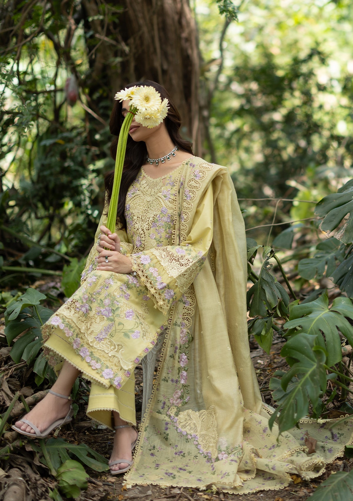 Elaf Luxury Lawn Vol II '26 – Butter Yellow – Unstitched 3 Piece