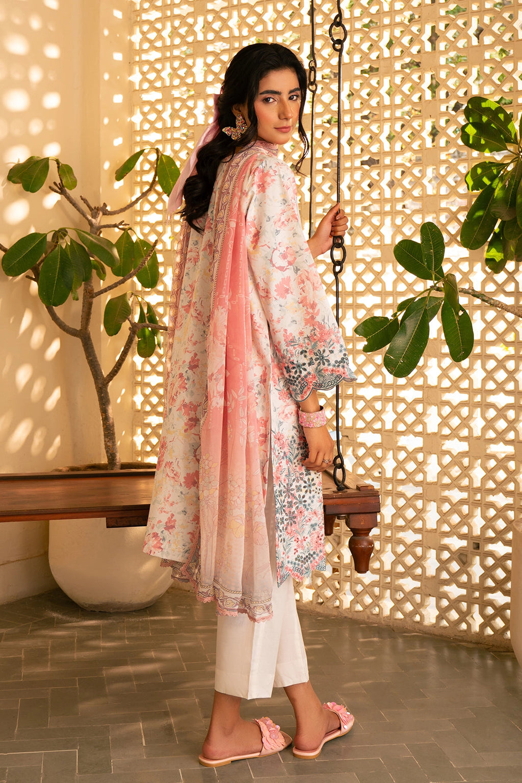 3 Piece - Premium Embroidered Lawn - 3721 - Unstitched image 2