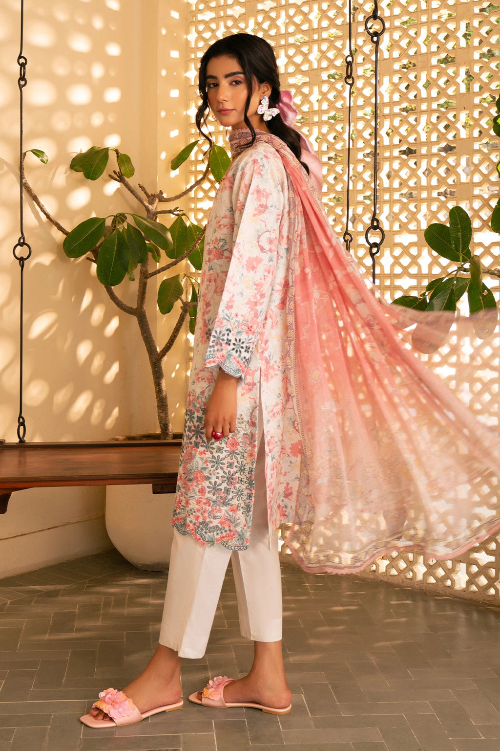 3 Piece - Premium Embroidered Lawn - 3721 - Unstitched image 3