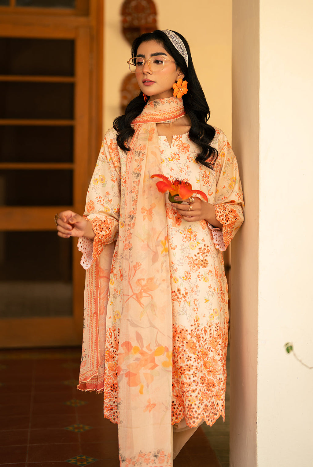 3 Piece - Premium Embroidered Lawn - 3723 - Unstitched image 2