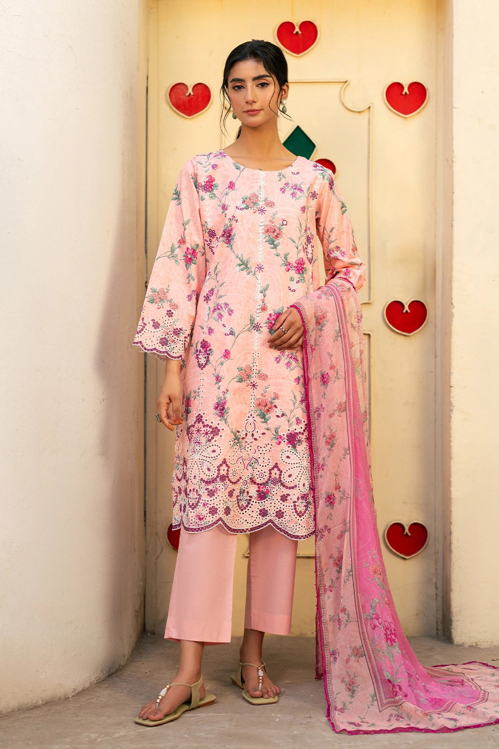 3 Piece - Premium Embroidered Lawn - 3724 - Unstitched image 2