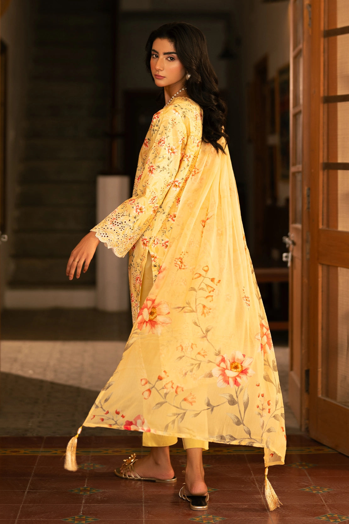 3 Piece - Premium Embroidered Lawn - 3726 - Unstitched image 3