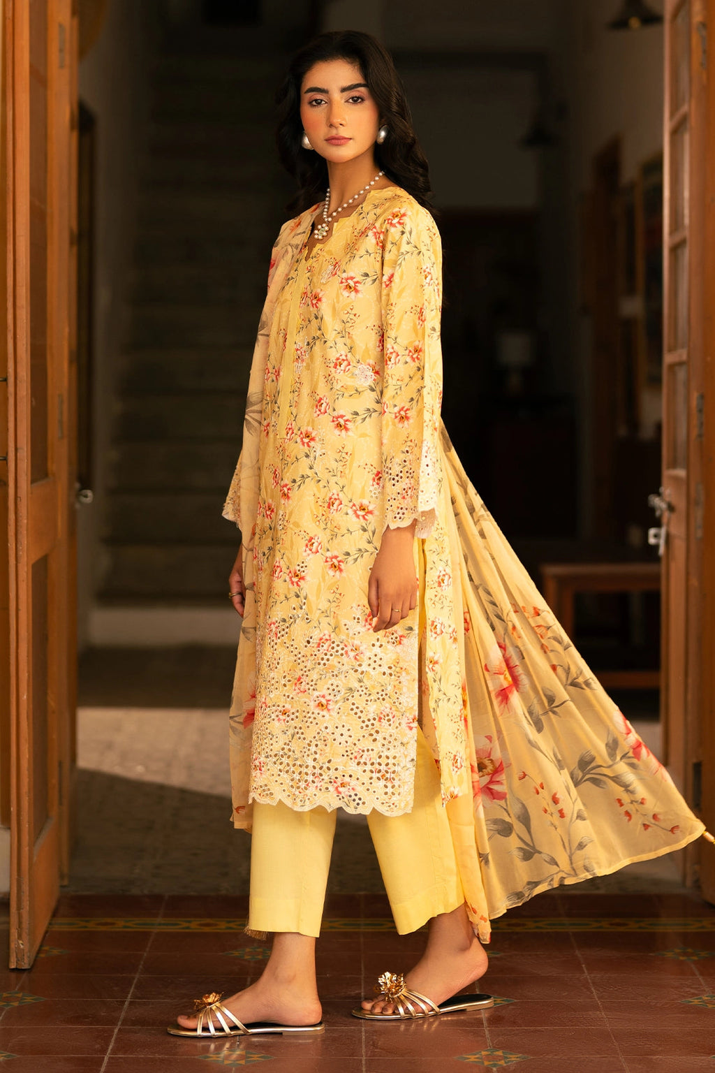 3 Piece - Premium Embroidered Lawn - 3726 - Unstitched image 4