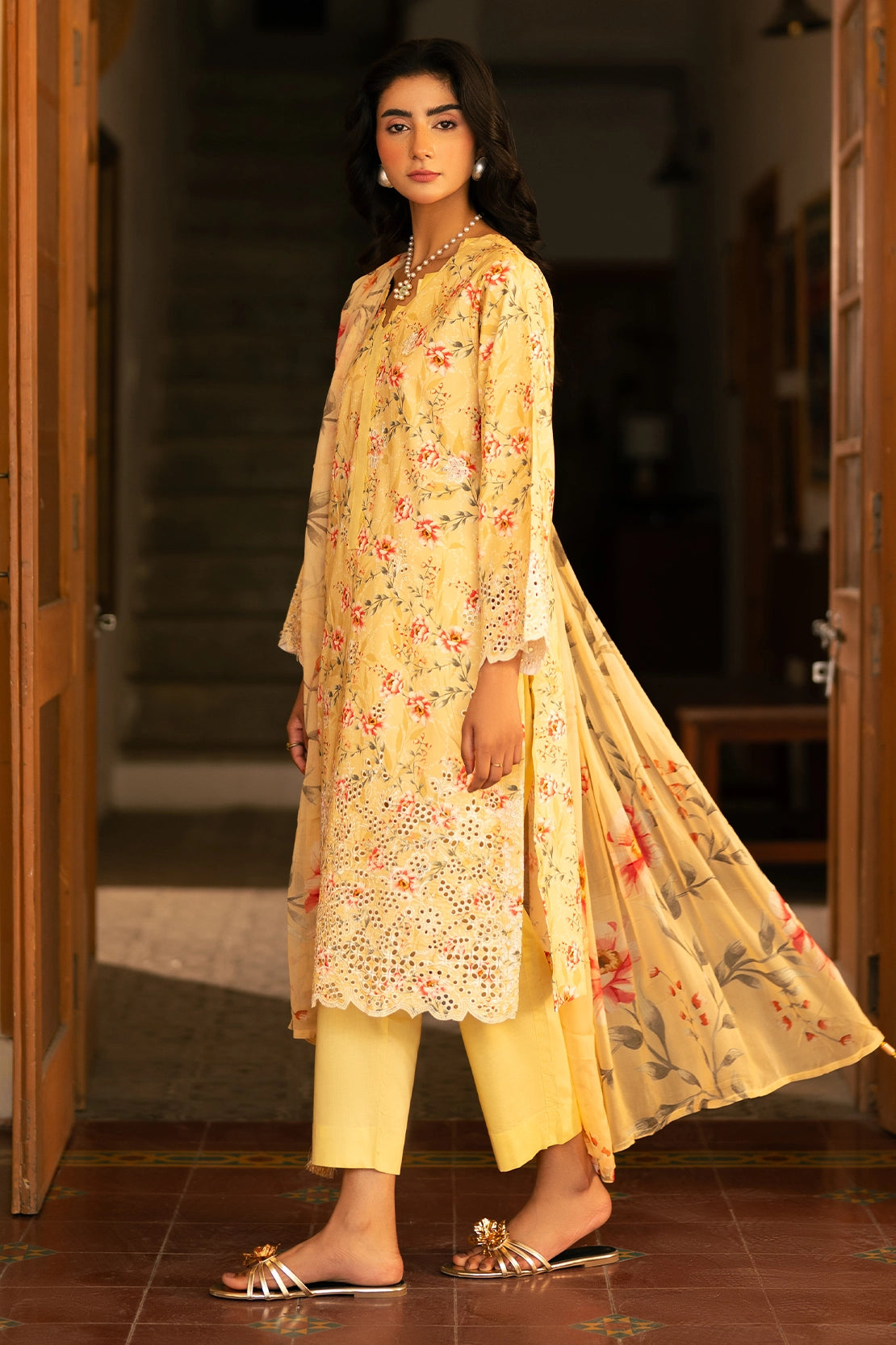 3 Piece - Premium Embroidered Lawn - 3726 - Unstitched image 4