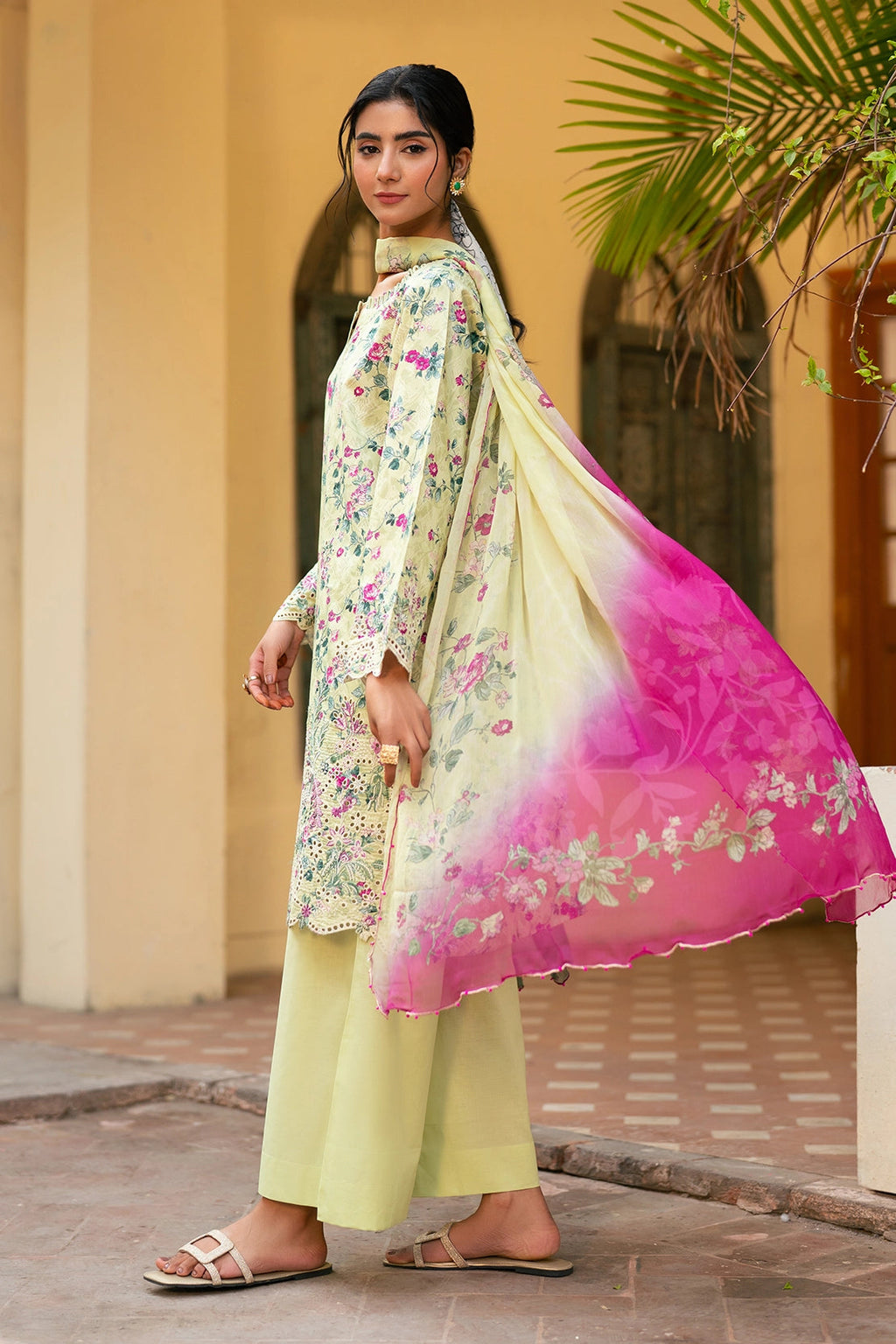 3 Piece - Premium Embroidered Lawn - 3727 - Unstitched image 4