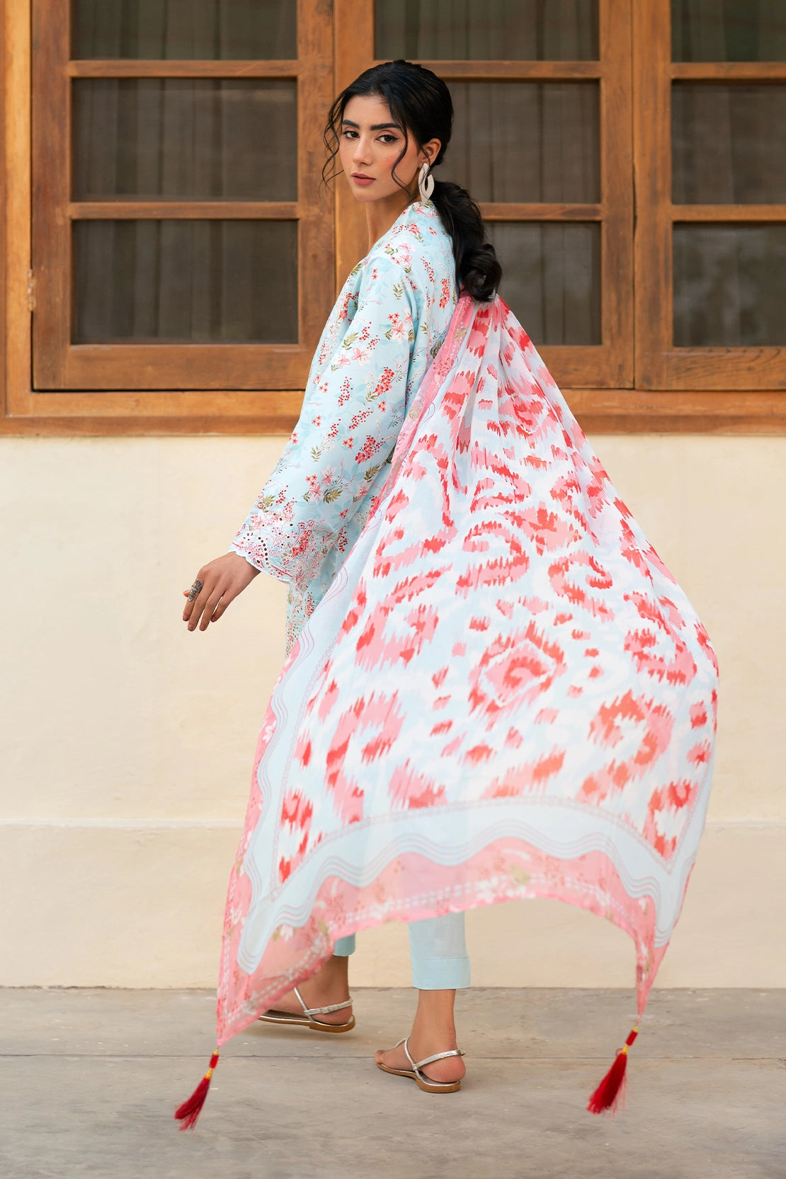 3 Piece - Premium Embroidered Lawn - 3728 - Unstitched image 3