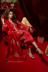 Gul Ahmad Red & Blods Spring Summer Lawn 3pc Unstitched Suit CL42198