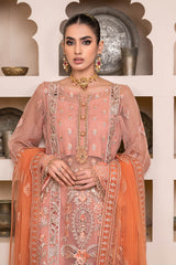 JJ EMBELLISH BY JANIQUE LUXURY EMBROIDERED UNDTITCHED SUIT D-001 Delight Pink