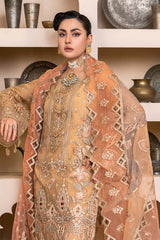 JJ EMBELLISH BY JANIQUE LUXURY EMBROIDERED UNDTITCHED SUIT D-003 Evening Gold