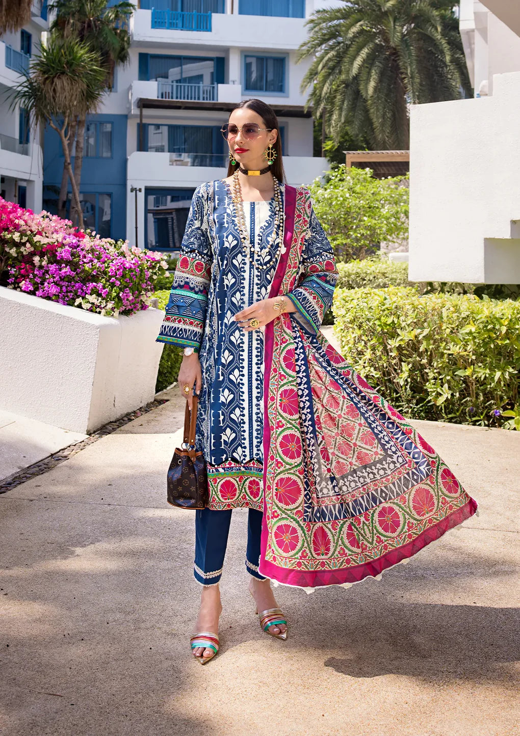 Elaf Digital Prints Lawn Unstitched 3pc Suit EOP-07B ELNAZ