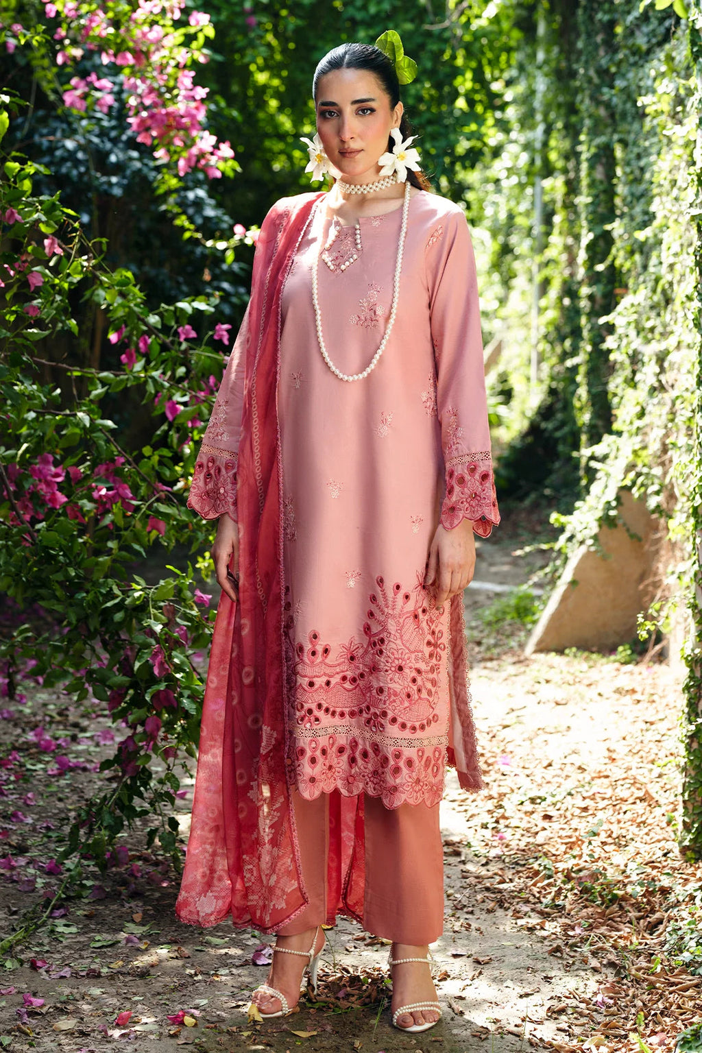 Rashid Tex Enara Garden Luxury Embroidered Lawn – 3708 – Unstitched 3 Piece