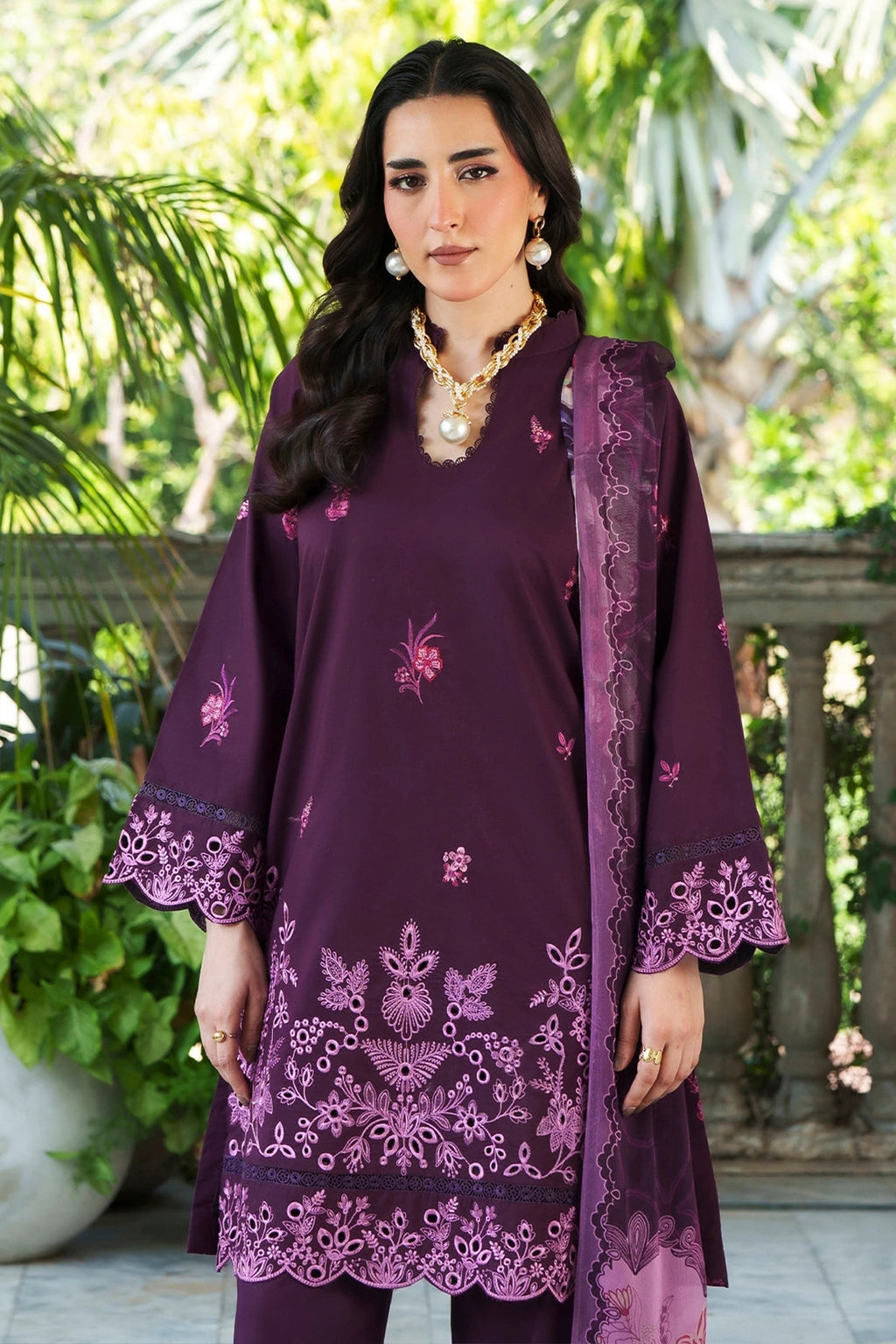 Rashid Tex Enara Garden Luxury Embroidered Lawn – 3709 – Unstitched 3 Piece