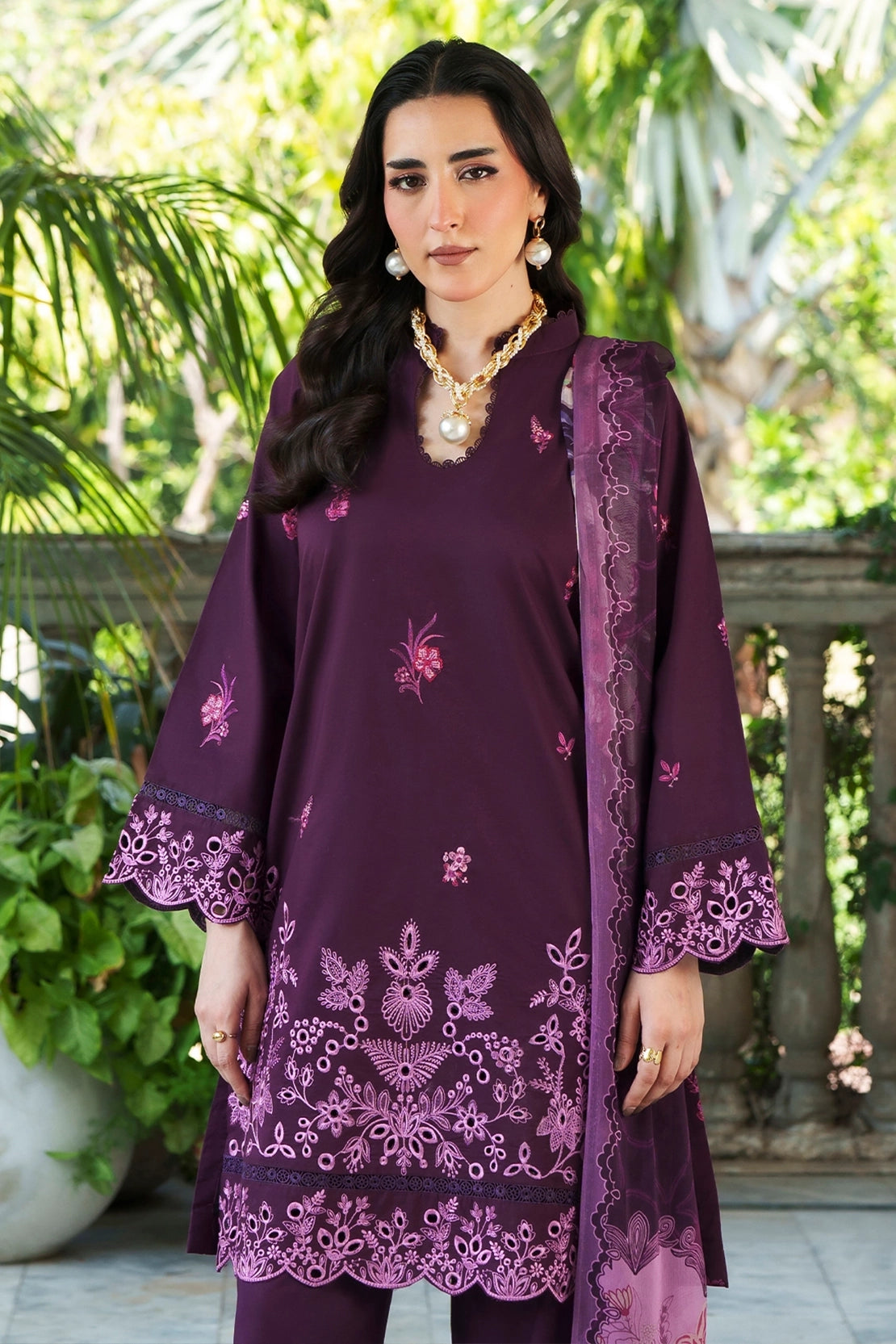 Rashid Tex Enara Garden Luxury Embroidered Lawn – 3709 – Unstitched 3 Piece
