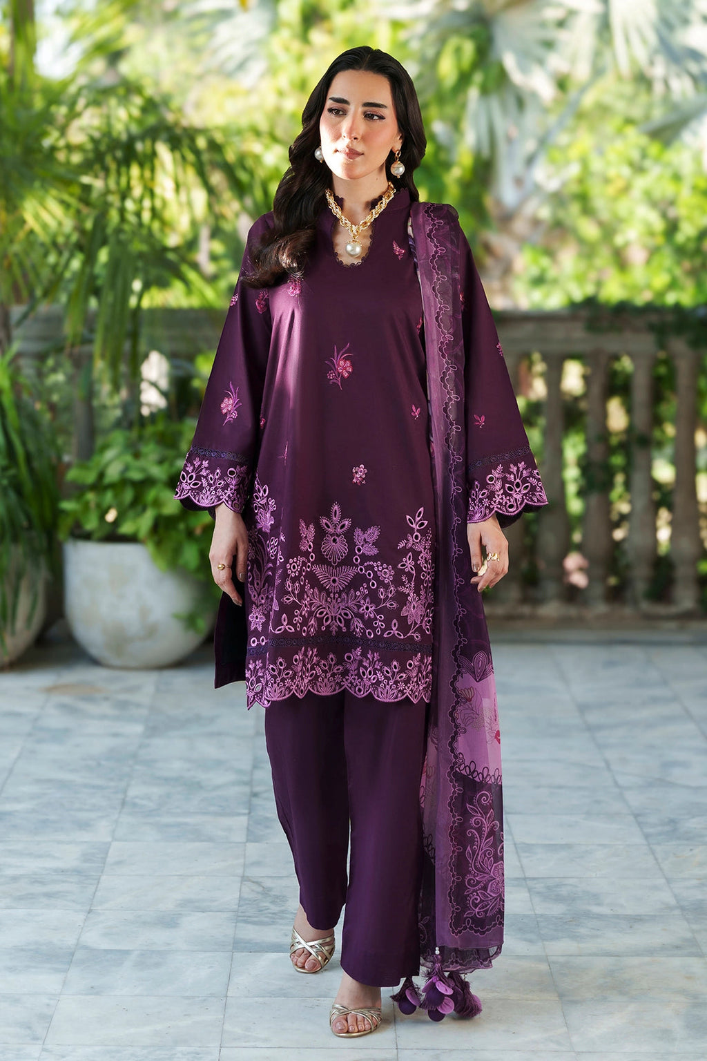 Rashid Tex Enara Garden Luxury Embroidered Lawn – 3709 – Unstitched 3 Piece