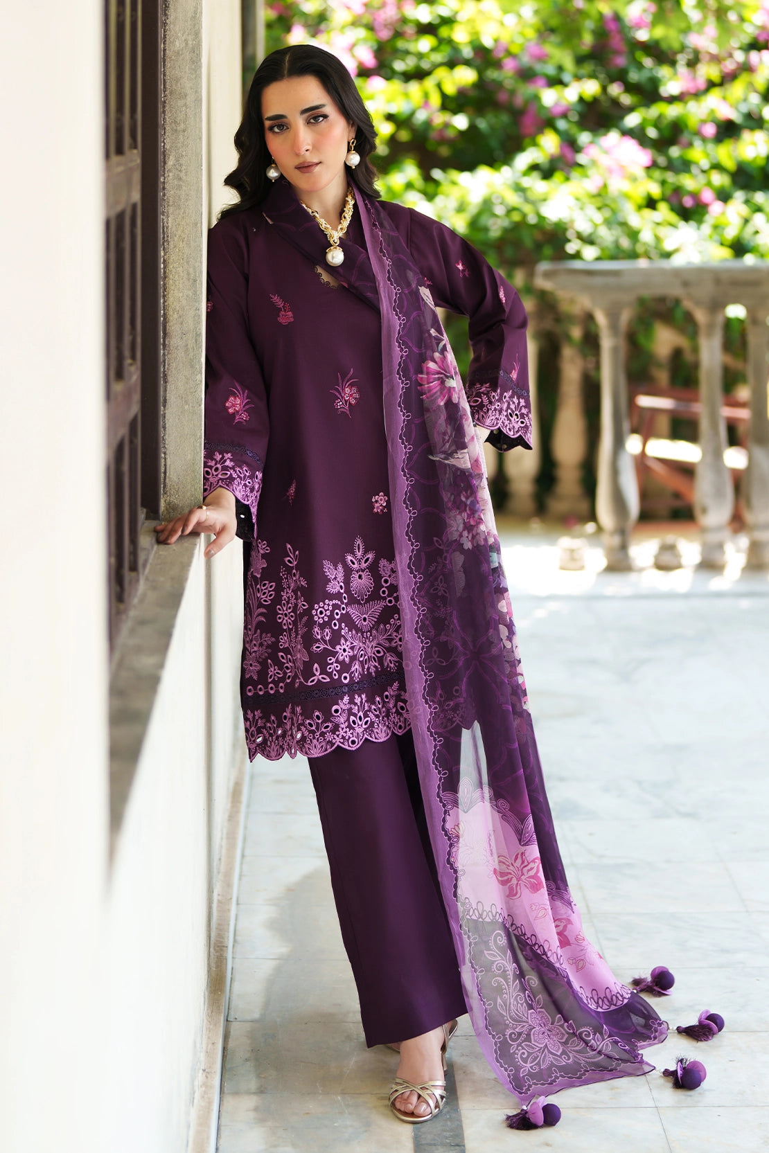 Rashid Tex Enara Garden Luxury Embroidered Lawn – 3709 – Unstitched 3 Piece