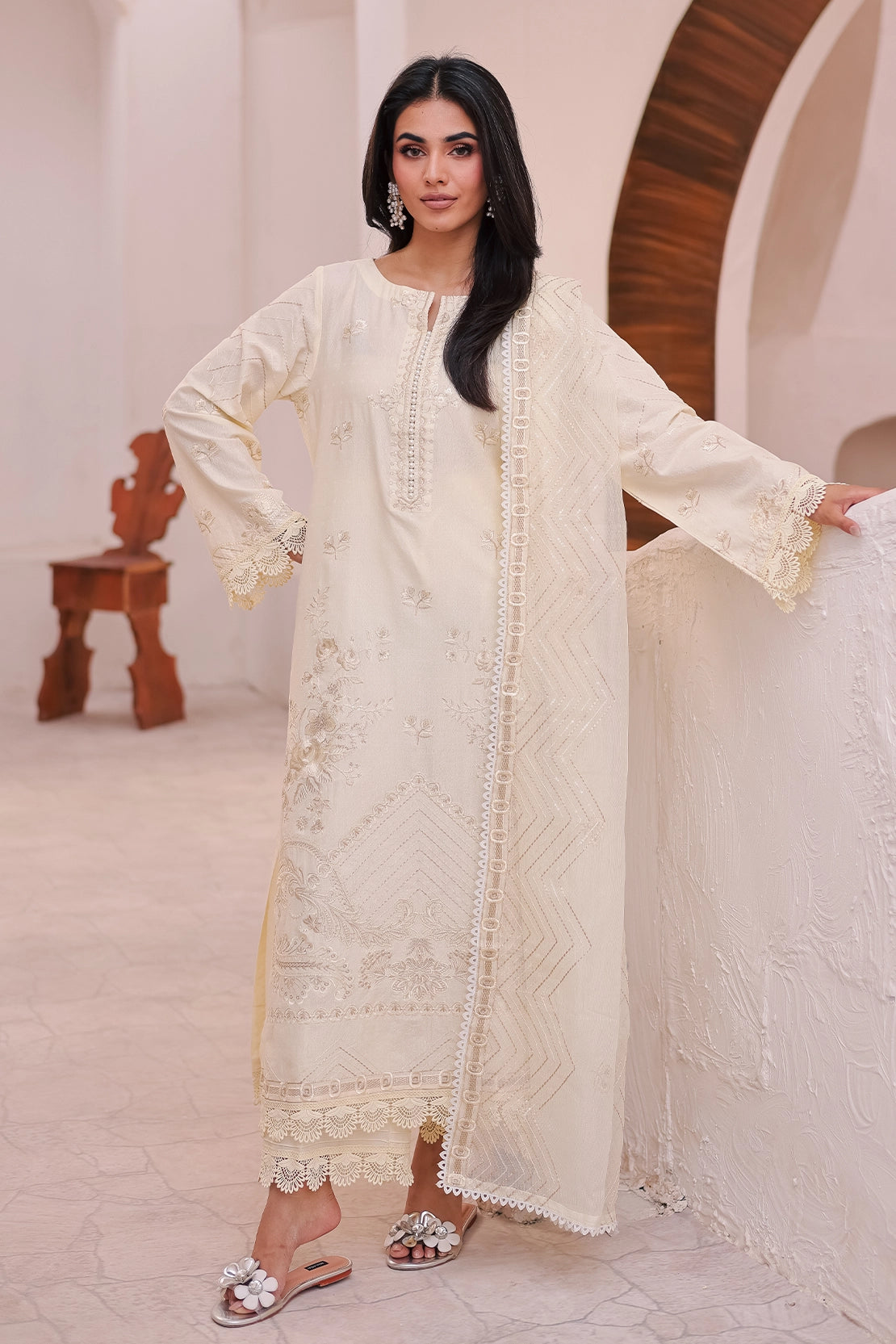 Rashid Tex 3 Piece Premium Embroidered Lawn 452N - IRMA