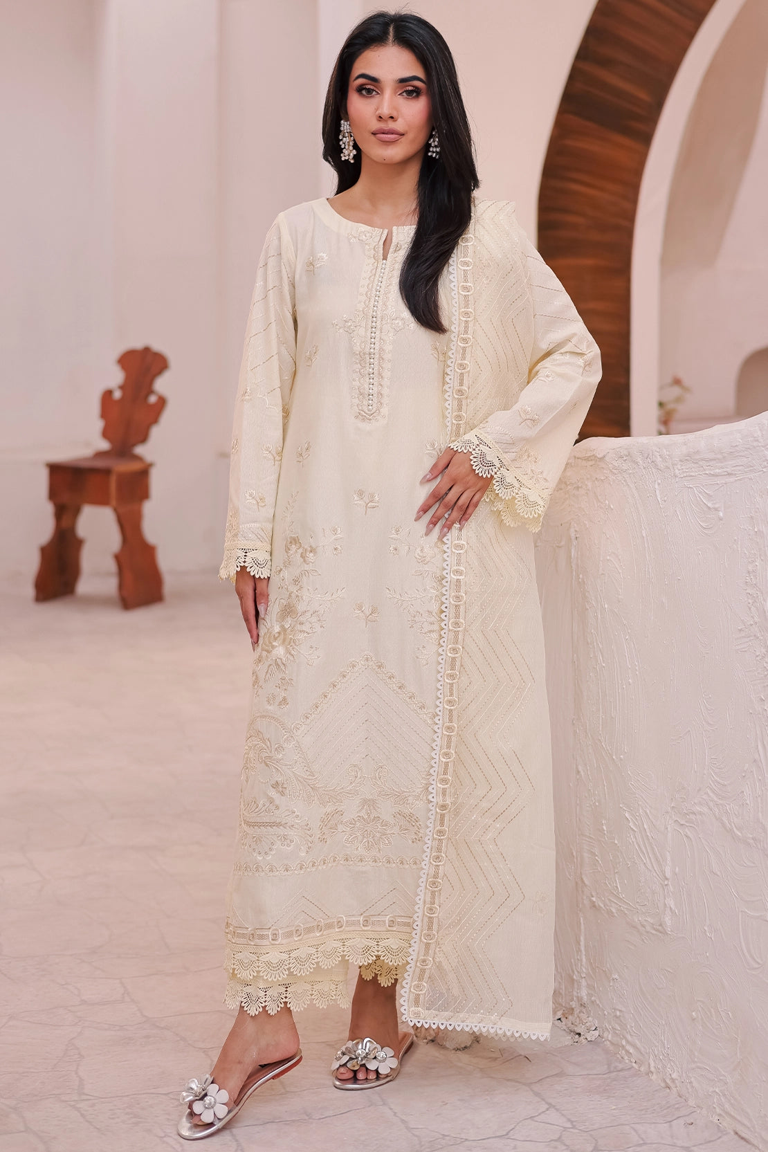 Rashid Tex 3 Piece Premium Embroidered Lawn 452N - IRMA