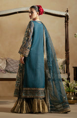 Maryum & Maria Zamani Begum Embroidered Organza Unstitched 3Pc Suit Zircon (MW23-514)